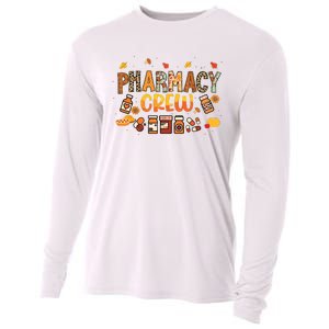 Pharmacy Crew Pharmacist Squad Autumn Fall Leaves Pumpkin Cooling Performance Long Sleeve Crew