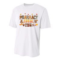 Pharmacy Crew Pharmacist Squad Autumn Fall Leaves Pumpkin Performance Sprint T-Shirt