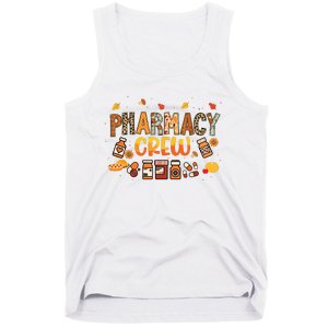 Pharmacy Crew Pharmacist Squad Autumn Fall Leaves Pumpkin Tank Top