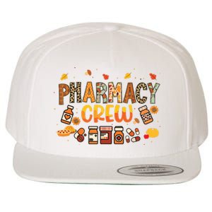 Pharmacy Crew Pharmacist Squad Autumn Fall Leaves Pumpkin Wool Snapback Cap