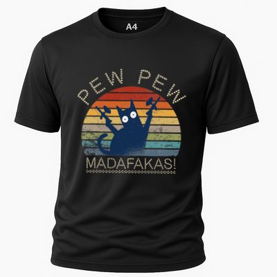 Paintball Cat Pew Pew Madafakas Crazy Cat Funny Paintball Performance Shirt