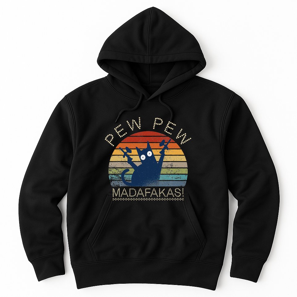 Paintball Cat Pew Pew Madafakas Crazy Cat Funny Paintball Hoodie
