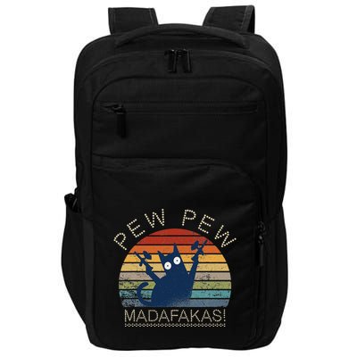 Paintball Cat Pew Pew Madafakas Crazy Cat Funny Paintball Impact Tech Backpack
