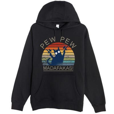 Paintball Cat Pew Pew Madafakas Crazy Cat Funny Paintball Premium Pullover Hoodie
