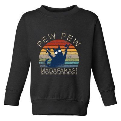 Paintball Cat Pew Pew Madafakas Crazy Cat Funny Paintball Toddler Sweatshirt