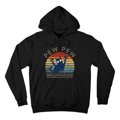 Paintball Cat Pew Pew Madafakas Crazy Cat Funny Paintball Tall Hoodie