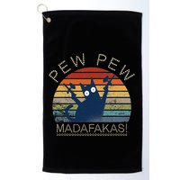 Paintball Cat Pew Pew Madafakas Crazy Cat Funny Paintball Golf Towel
