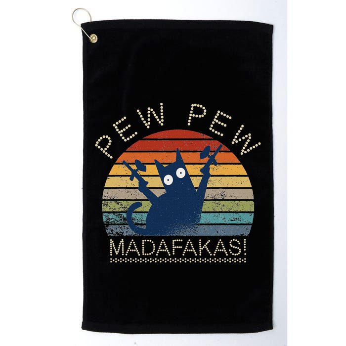 Paintball Cat Pew Pew Madafakas Crazy Cat Funny Paintball Golf Towel
