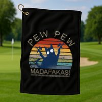 Paintball Cat Pew Pew Madafakas Crazy Cat Funny Paintball Golf Towel