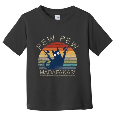 Paintball Cat Pew Pew Madafakas Crazy Cat Funny Paintball Toddler T-Shirt
