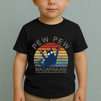 Paintball Cat Pew Pew Madafakas Crazy Cat Funny Paintball Toddler T-Shirt