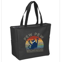 Paintball Cat Pew Pew Madafakas Crazy Cat Funny Paintball Zip Tote Bag