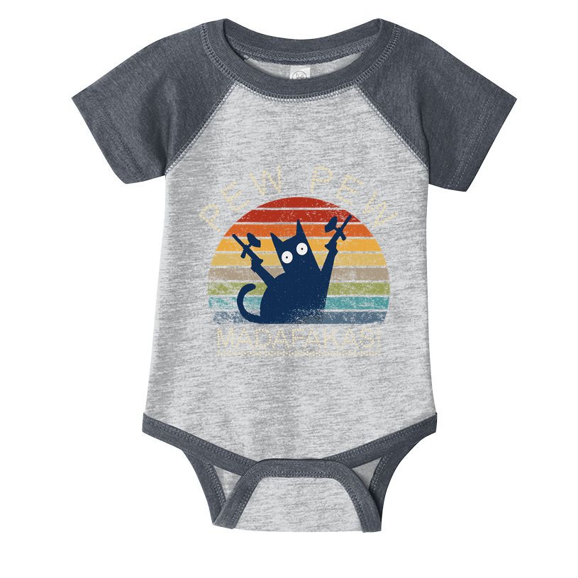 Paintball Cat Pew Pew Madafakas Crazy Cat Funny Paintball Infant Baby Jersey Bodysuit