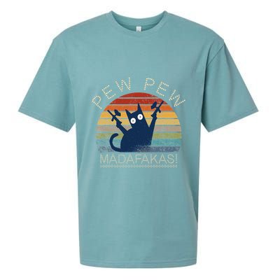 Paintball Cat Pew Pew Madafakas Crazy Cat Funny Paintball Sueded Cloud Jersey T-Shirt