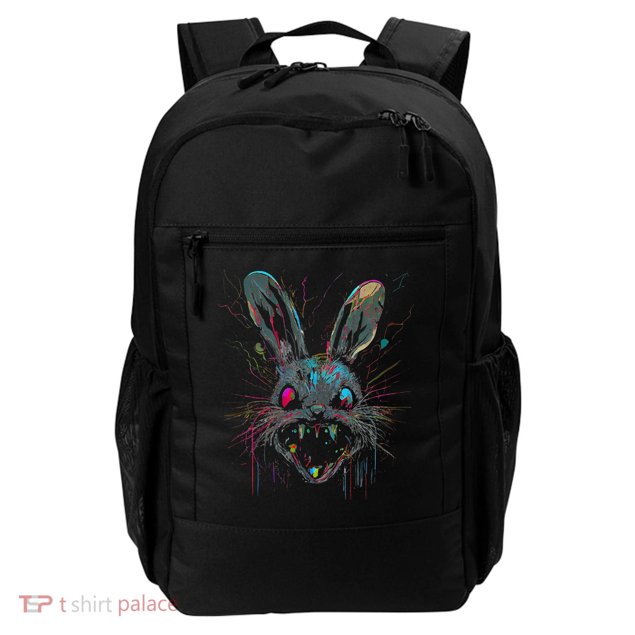 Psycho Crazy Paint Bunny Horror Easter And Halloween Backpack