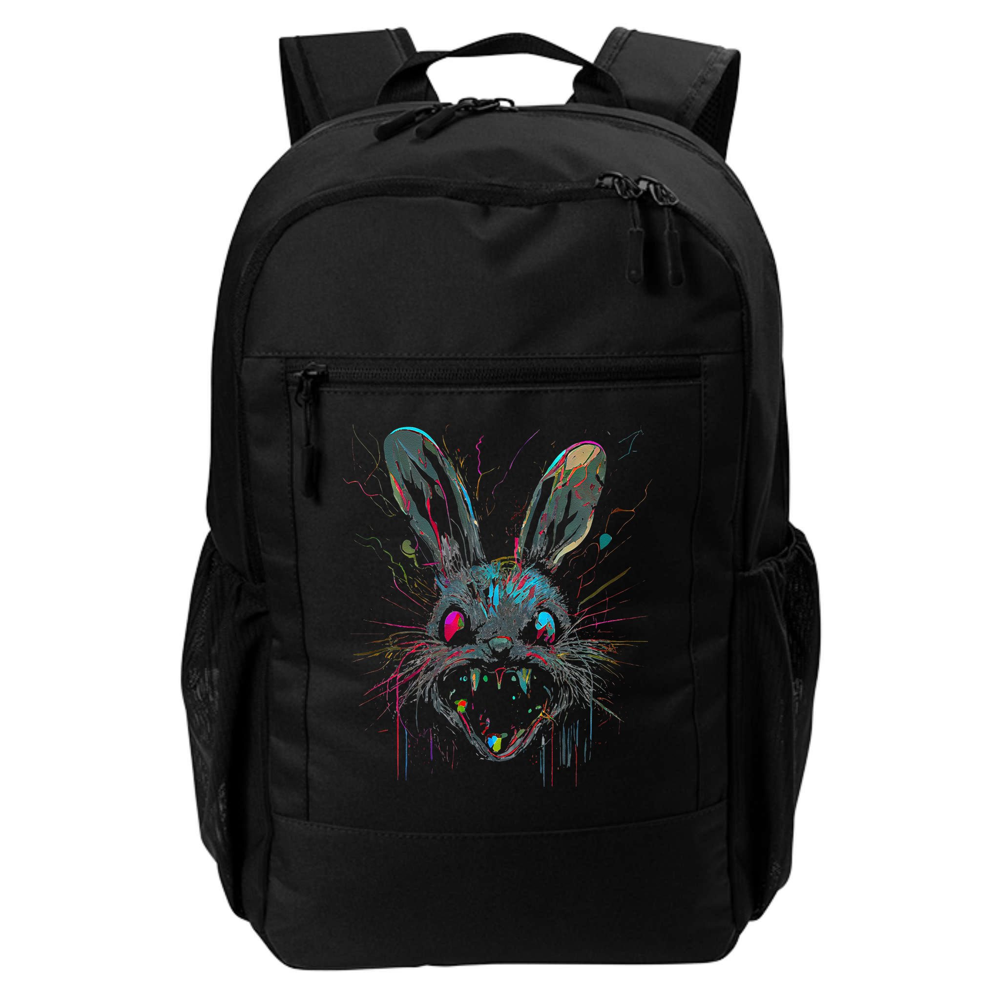 Psycho Crazy Paint Bunny Horror Easter And Halloween Backpack