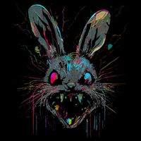 Psycho Crazy Paint Bunny Horror Easter And Halloween Backpack