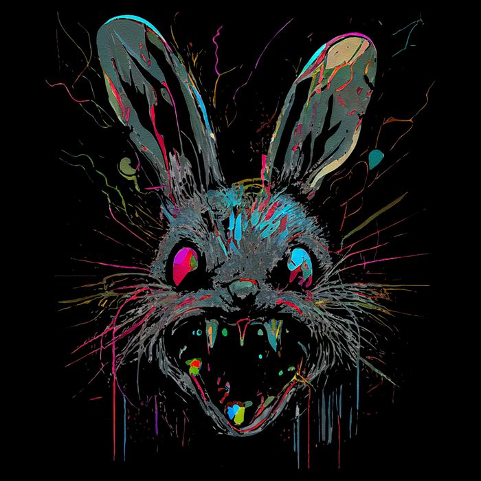 Psycho Crazy Paint Bunny Horror Easter And Halloween Backpack