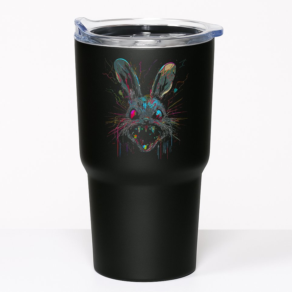 Psycho Crazy Paint Bunny Horror Easter And Halloween Tumbler