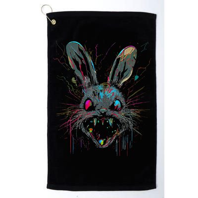 Psycho Crazy Paint Bunny Horror Easter And Halloween Golf Towel