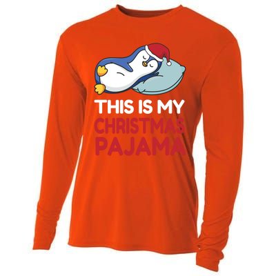 Penguin Christmas Pajama Christmas Gift Cooling Performance Long Sleeve Crew