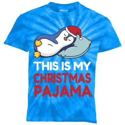 Penguin Christmas Pajama Christmas Gift Kids Tie-Dye T-Shirt