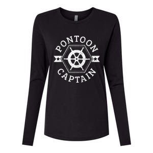 Pontoon Captain Pontooning Boat Boating Nautical Gift Womens Cotton Relaxed Long Sleeve T-Shirt