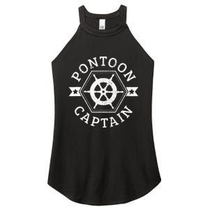 Pontoon Captain Pontooning Boat Boating Nautical Gift Women's Perfect Tri Rocker Tank