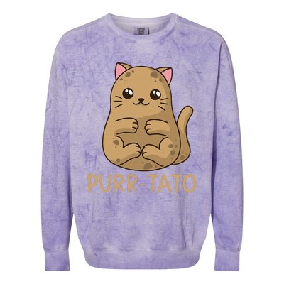 Purrtato Cat Potato Cat Lover Idaho Potatoes Colorblast Crewneck Sweatshirt