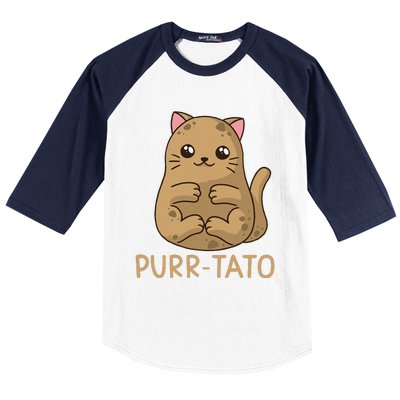 Purrtato Cat Potato Cat Lover Idaho Potatoes Baseball Sleeve Shirt