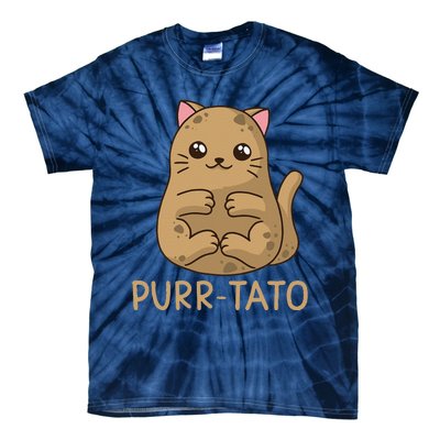 Purrtato Cat Potato Cat Lover Idaho Potatoes Tie-Dye T-Shirt