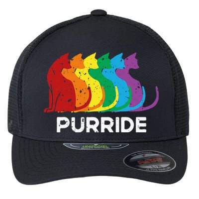 Purride Cat Pride Ally Lgbt Community Rainbow Pride Flexfit Unipanel Trucker Cap