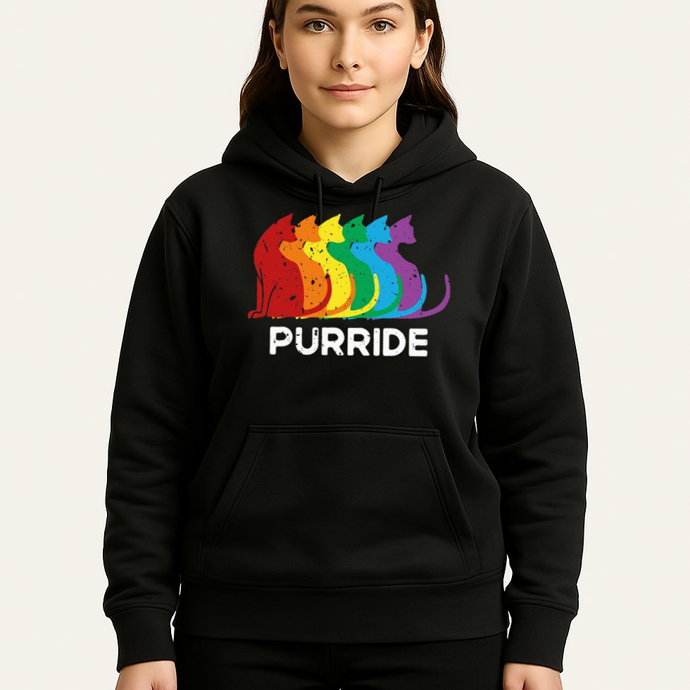 Purride Cat Pride Ally Lgbt Community Rainbow Pride Hoodie