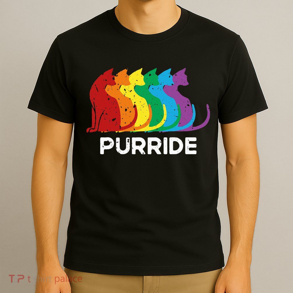 Purride Cat Pride Ally Lgbt Community Rainbow Pride T-Shirt
