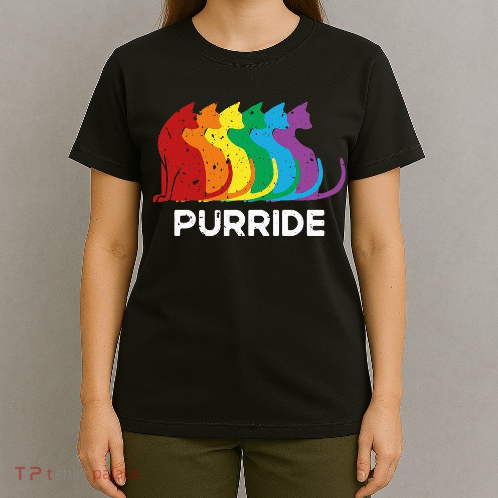 Purride Cat Pride Ally Lgbt Community Rainbow Pride T-Shirt