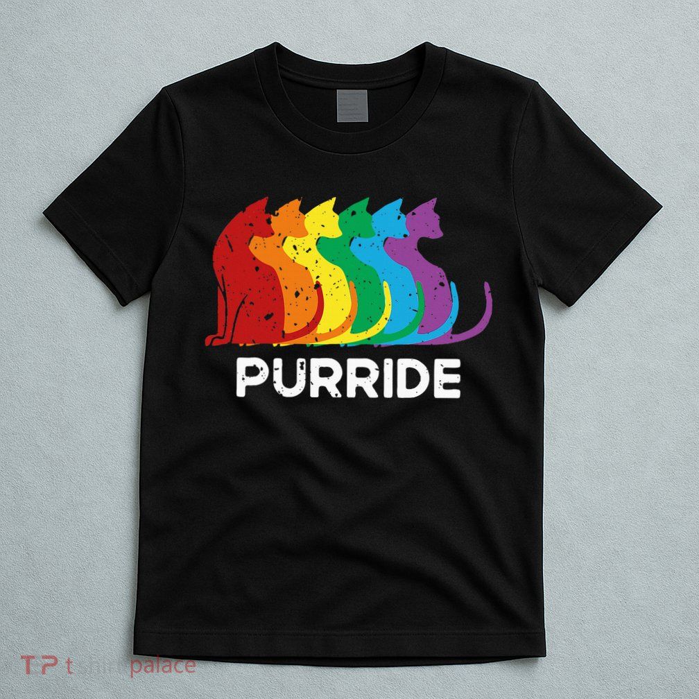Purride Cat Pride Ally Lgbt Community Rainbow Pride T-Shirt