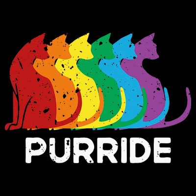 Purride Cat Pride Ally Lgbt Community Rainbow Pride T-Shirt