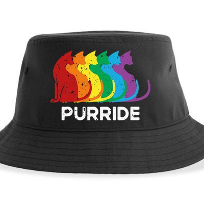 Purride Cat Pride Ally Lgbt Community Rainbow Pride Sustainable Bucket Hat