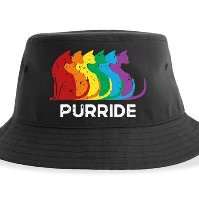 Purride Cat Pride Ally Lgbt Community Rainbow Pride Sustainable Bucket Hat