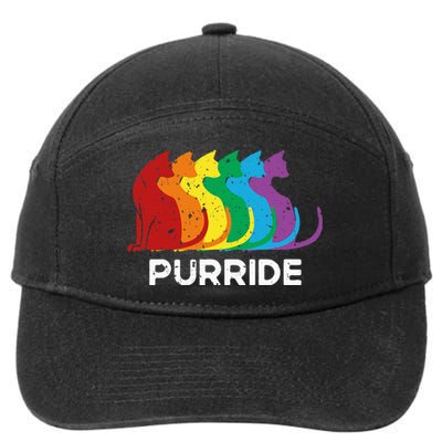 Purride Cat Pride Ally Lgbt Community Rainbow Pride 7-Panel Snapback Hat