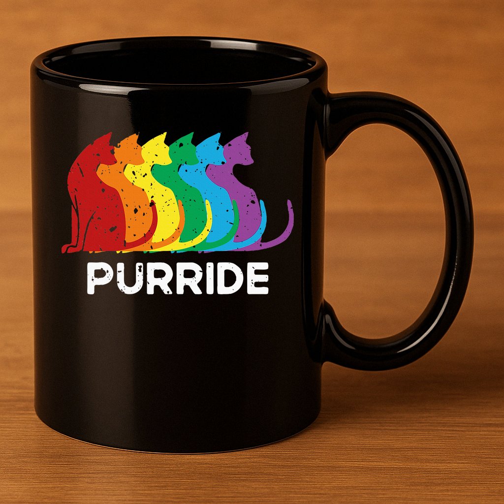 Purride Cat Pride Ally Lgbt Community Rainbow Pride 11oz C Handle Ceramic Mug