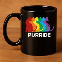 Purride Cat Pride Ally Lgbt Community Rainbow Pride 11oz C Handle Ceramic Mug