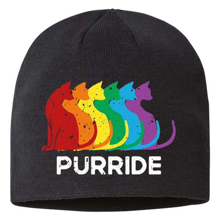 Purride Cat Pride Ally Lgbt Community Rainbow Pride Sustainable Beanie