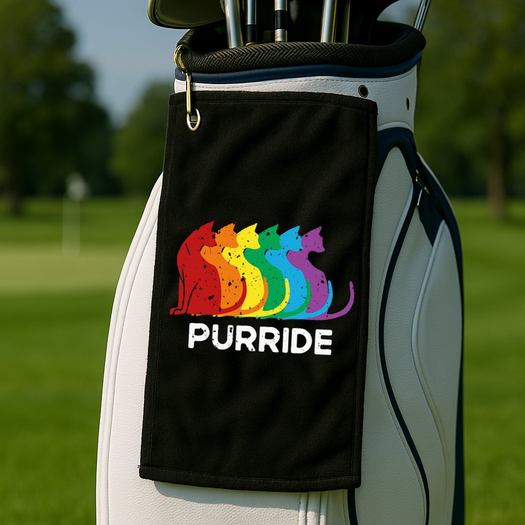 Purride Cat Pride Ally Lgbt Community Rainbow Pride Golf Towel