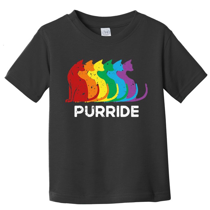 Purride Cat Pride Ally Lgbt Community Rainbow Pride Toddler T-Shirt