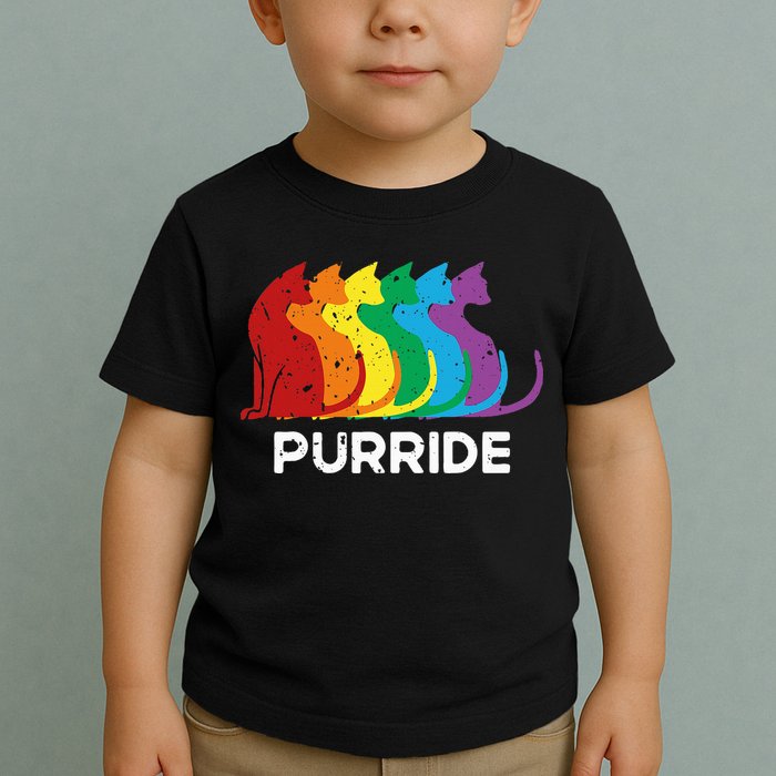 Purride Cat Pride Ally Lgbt Community Rainbow Pride Toddler T-Shirt