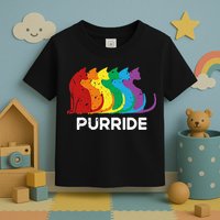 Purride Cat Pride Ally Lgbt Community Rainbow Pride Toddler T-Shirt