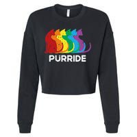 Purride Cat Pride Ally Lgbt Community Rainbow Pride Cropped Pullover Crew
