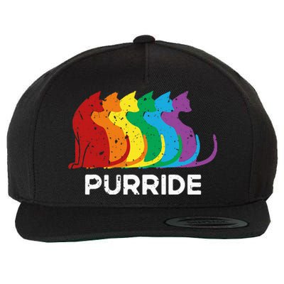 Purride Cat Pride Ally Lgbt Community Rainbow Pride Wool Snapback Cap