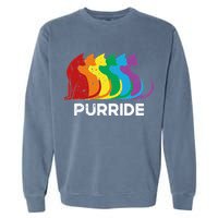 Purride Cat Pride Ally Lgbt Community Rainbow Pride Garment-Dyed Sweatshirt